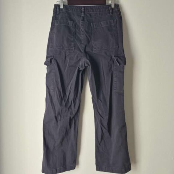 GAP Loose Khaki Cargo Pants Black SZ 6 Cotton - Picture 2 of 8